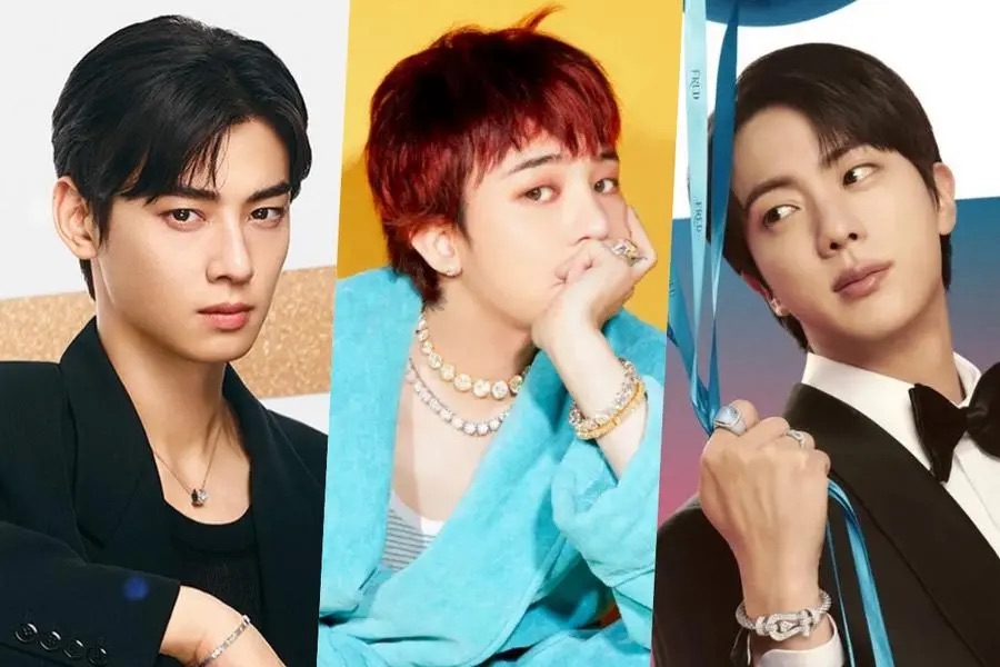 Cha Eun Woo, G-Dragon, Jin sweep the Top 3 of Kpop male idol reputation rankings. Photo: Soompi