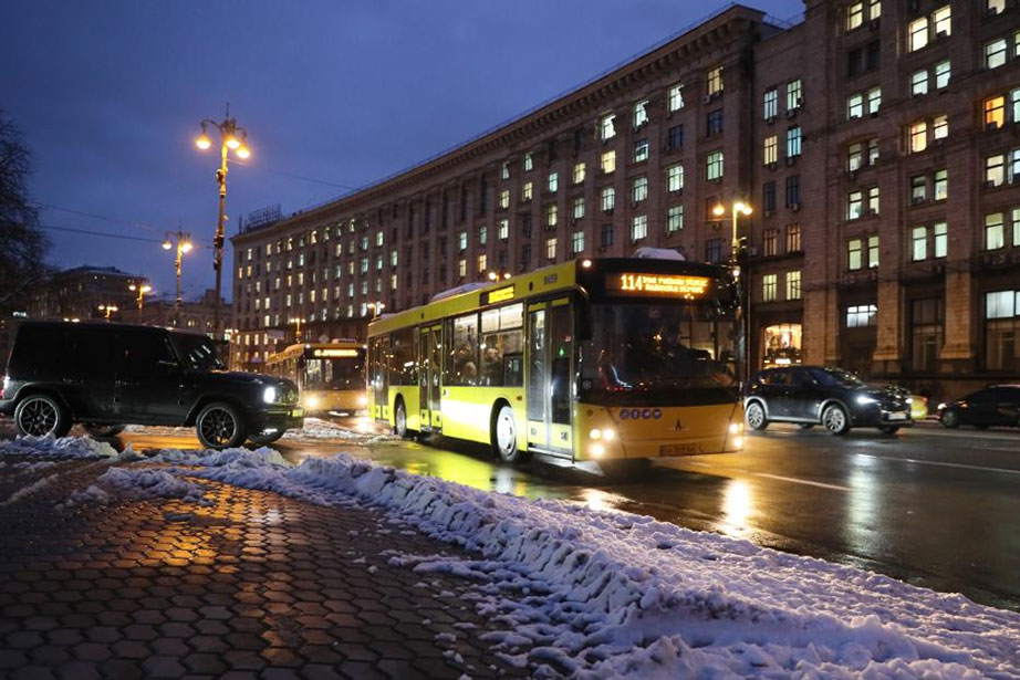 Photo of a street in winter in the capital Kiev (Ukraine). Photo: Xinhua