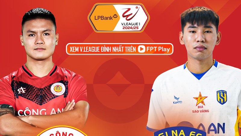 Hanoi Police meet Song Lam Nghe An in round 10 of V.League 2024-2025. Photo: FPT Play