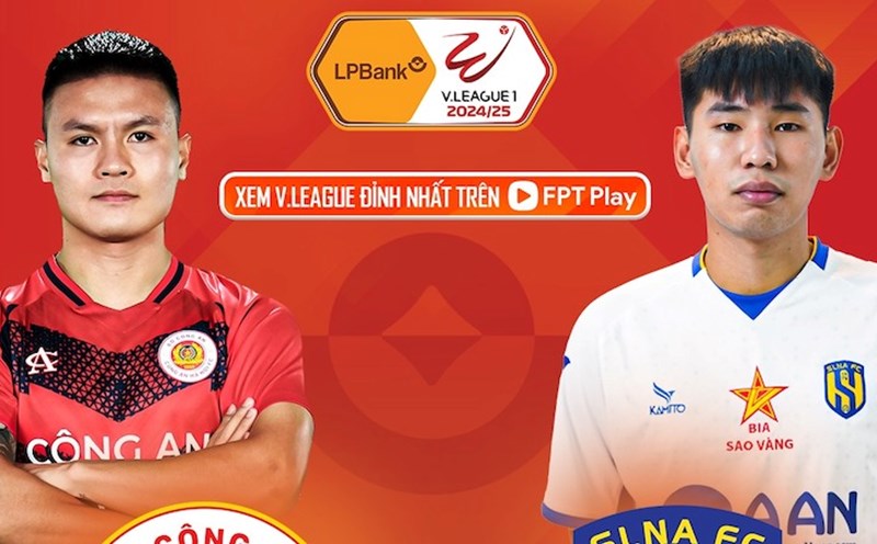 Hanoi Police meet Song Lam Nghe An in round 10 of V.League 2024-2025. Photo: FPT Play