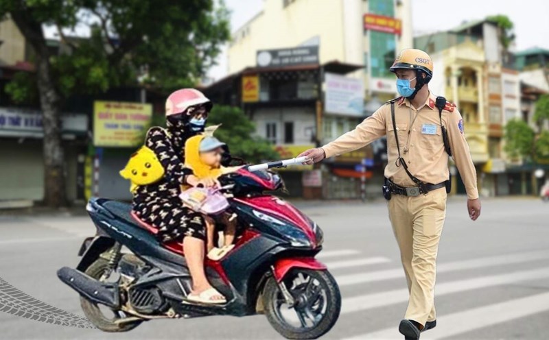 Fine up to 14 million if letting children sit in front of a motorbike