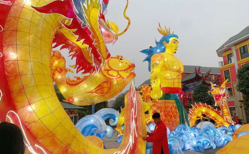 Lanterns of the team from Tuyen Quang. Photo: Y Yen