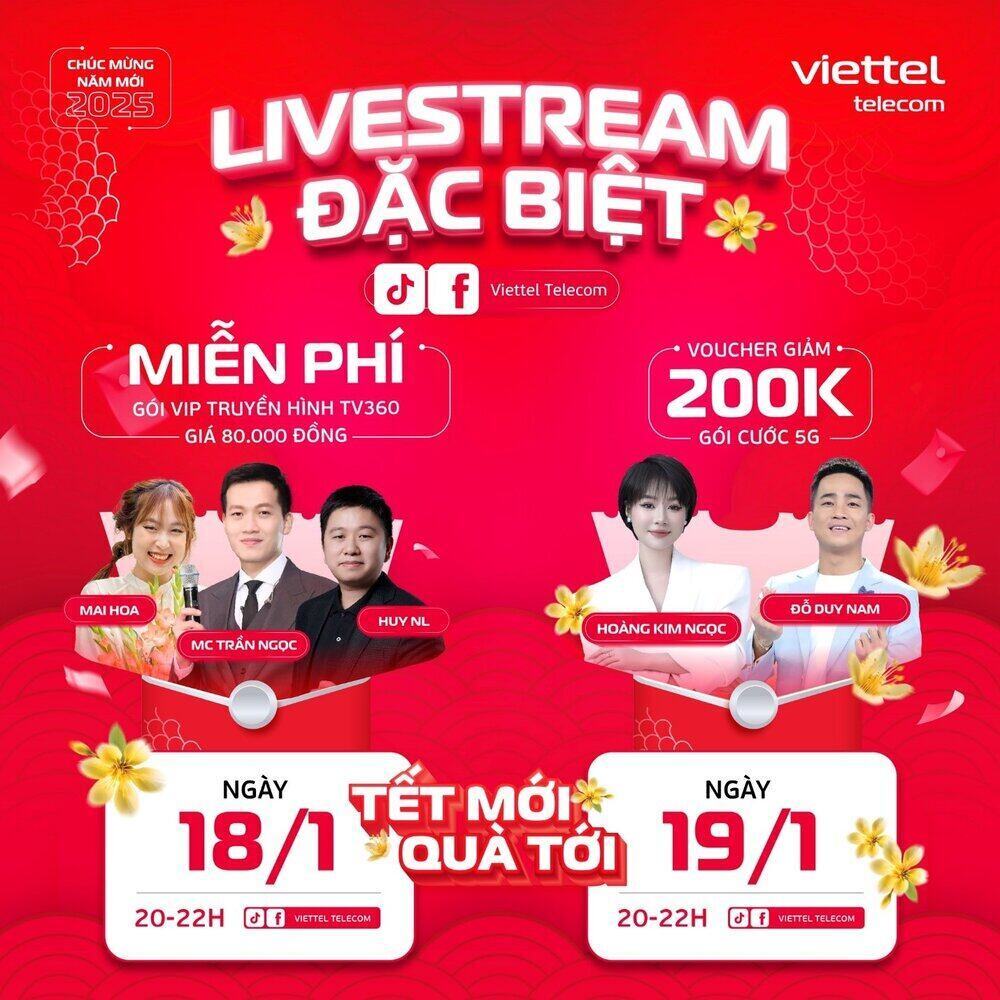 Livestream Tet sale soc cua Viettel voi rat nhieu uu dai hap dan. Anh: Viettel