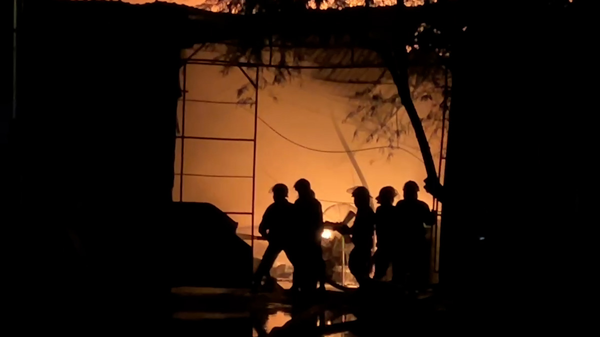 Scene of factory fire in Binh Duong.