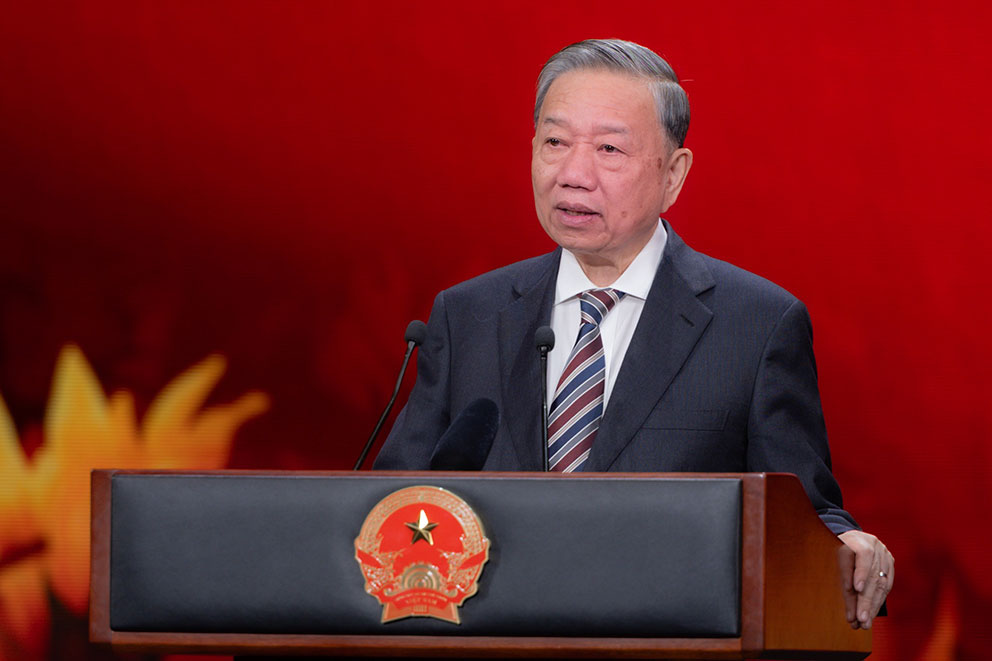 General Secretary To Lam gave a speech at the program "Living in the hearts of the people". Photo: Hai Nguyen