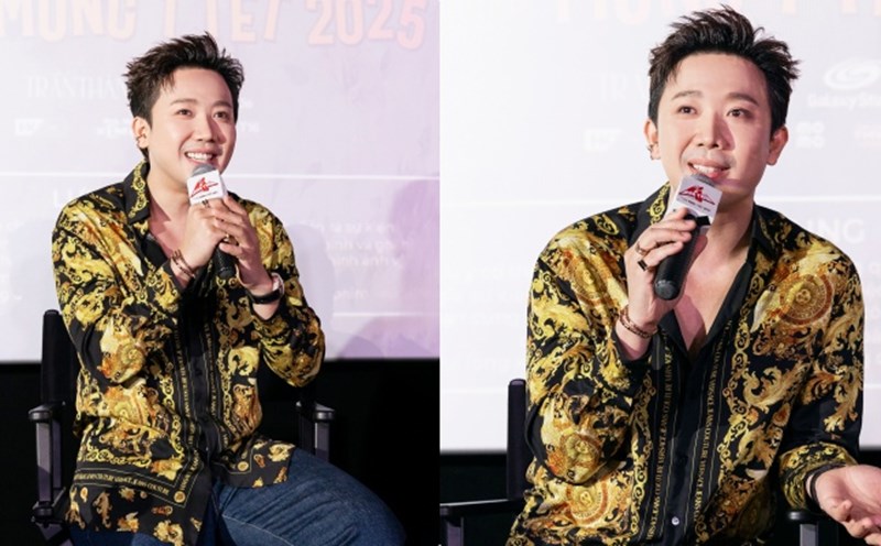 Tran Thanh at the press conference for the Tet movie The Four Guardians. Photo: Producer.