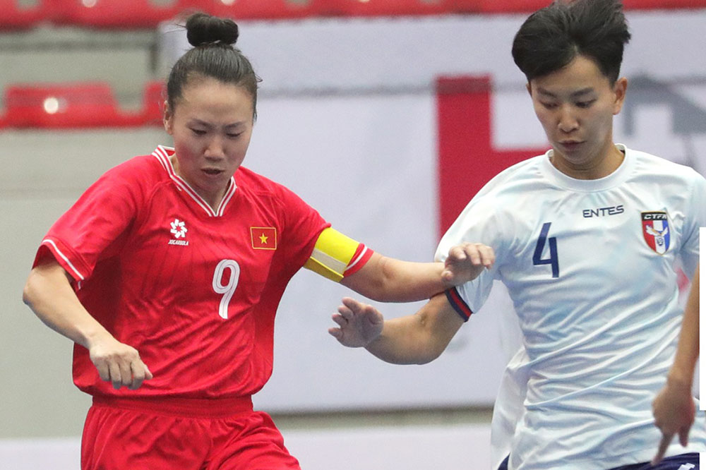 Vietnam women's futsal team drew 2-2 with Taiwan (China) in the final match of the 2025 Asian qualifiers. Photo: MFF