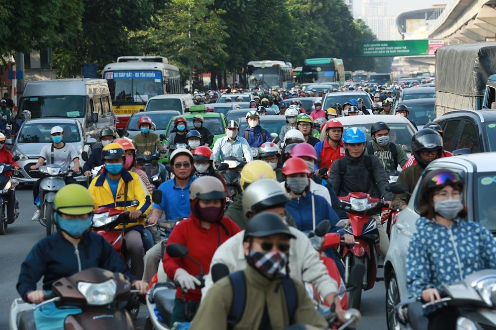 Nguyen Trai Street (Hanoi) is often congested. Photo: Hai Nguyen