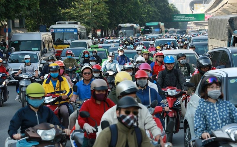 Nguyen Trai Street (Hanoi) is often congested. Photo: Hai Nguyen