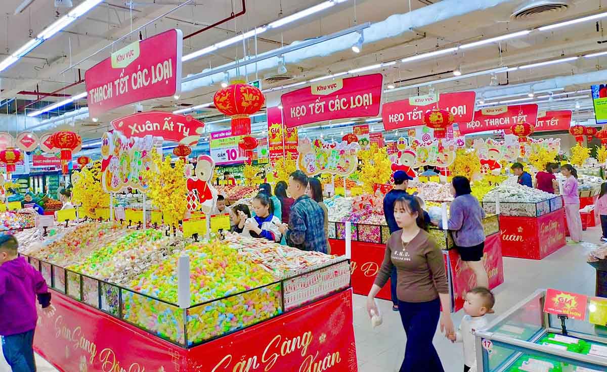 Sieu thi Go! Vinh chuan bi hang hoa thiet yeu voi tong gia tri hon 118,4 ti dong phuc vu khach hang trong dip Tet. Anh: Ngoc Anh