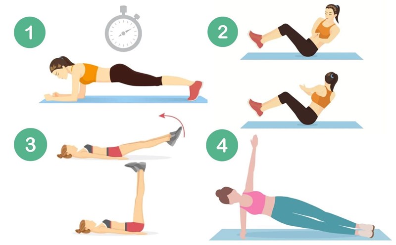 Abdominal exercises help firm the waist after 50 years old. Graphics: Thanh Thanh