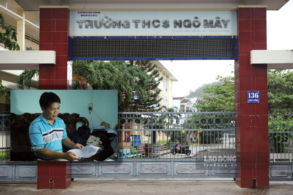 Teachers at Ngo May Secondary School (Quy Nhon City, Binh Dinh) who complained about having their benefits cut for many years have now received them. Photo: Hoai Luan