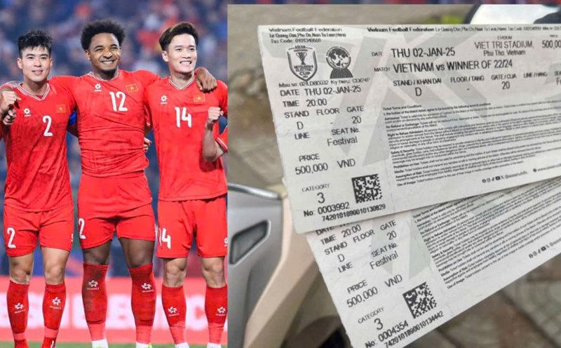 Ticket prices continue to rise ahead of the first leg of the 2024 ASEAN Cup final between Vietnam and Thailand. Photo: Minh Dan/ Hoang Hue