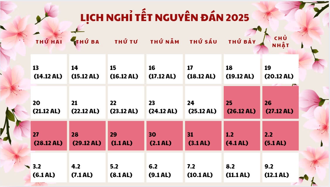 Lich nghi Tet Nguyen Dan 2025. Anh: Dan Thanh