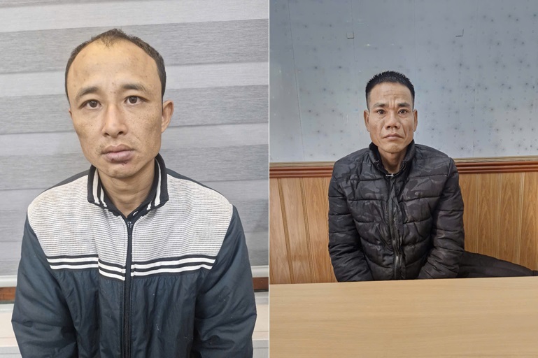 Đối tượng Lê Văn Chính (trái) và Mạc Văn Khải (phải). Ảnh: Công an tỉnh Hải Dương