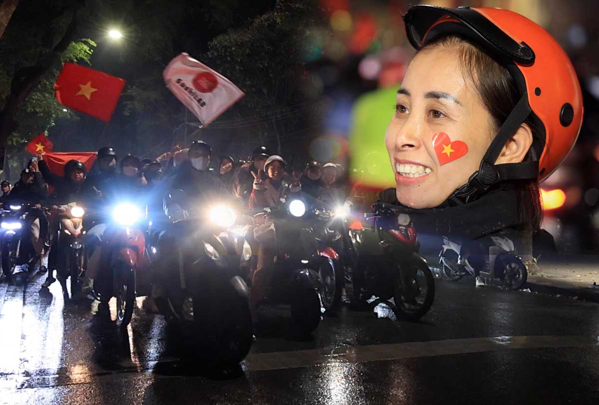 Happy "storm" after victory, Vietnamese fans do not run red lights
