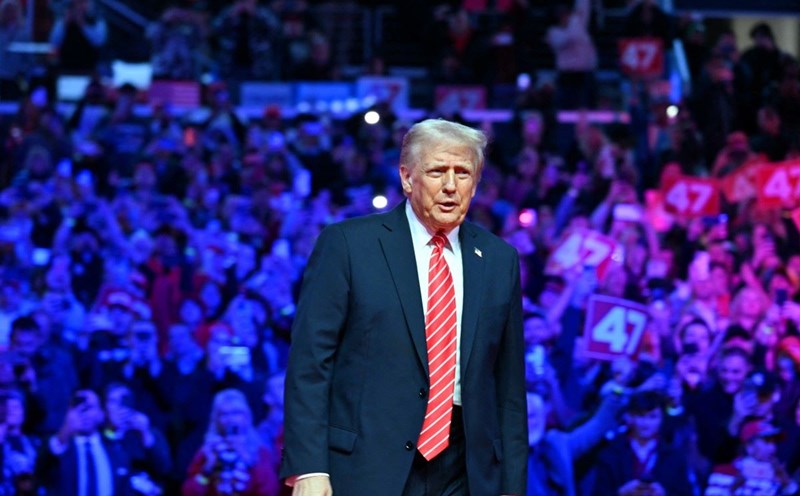 Donald Trump speaks at a victory rally on January 19, one day before his inauguration. Photo: AFP