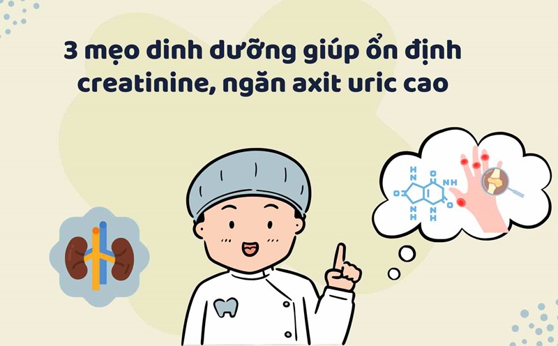 3 nutritional tips to help stabilize creatinine, prevent high uric acid.