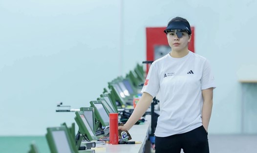 Xạ thủ Trịnh Thu Vinh. Ảnh: Bùi Lượng