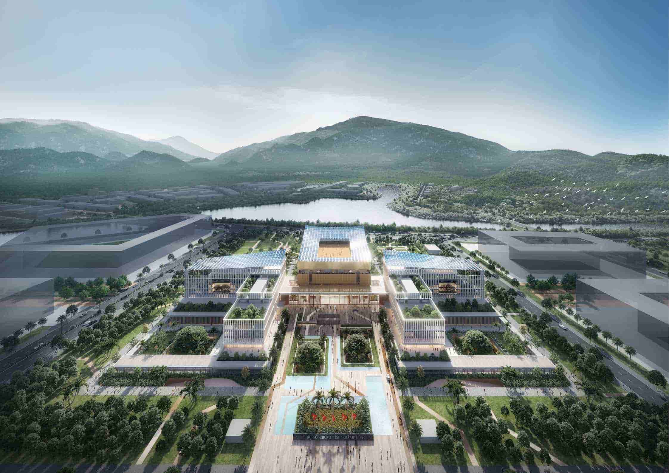 Image of the winning design for the architecture of Khanh Hoa provincial agencies with a capital of over 1,800 billion VND. Photo: Huni Architectes