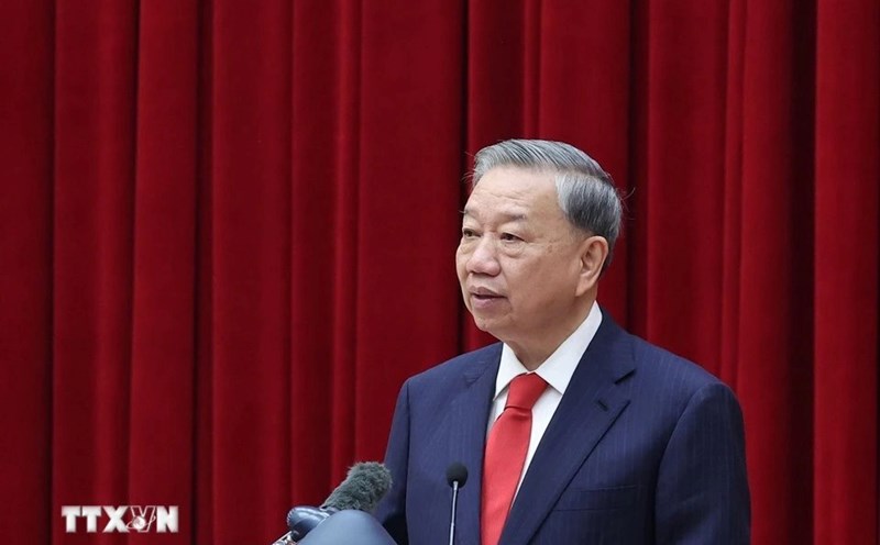 General Secretary To Lam speaks at the meeting. Photo: VNA