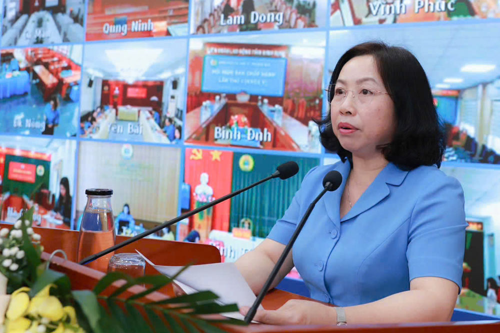 Permanent Vice President of the Vietnam General Confederation of Labor Thai Thu Xuong. Photo: Hai Nguyen