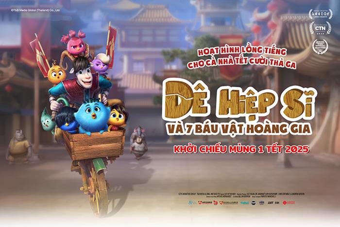 Poster “De hiep si va 7 bau vat hoang gia“. Anh: Nha san xuat