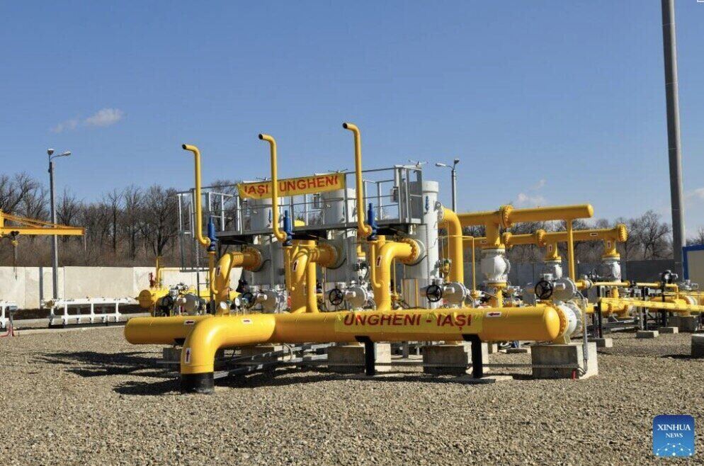 Gas pipeline system in Ungheni, about 105 km west of Chisinau, Moldova. Photo: Xinhua