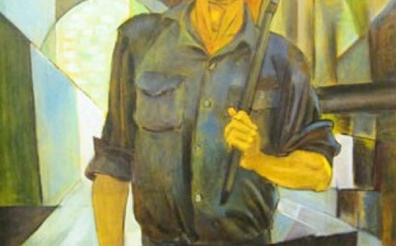"Miner" by artist Hoang Cong Luan (oil on canvas).