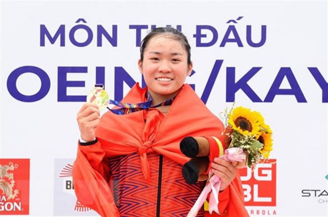 Nguyen Thi Huong tai SEA Games 31. Anh: TTXVN 