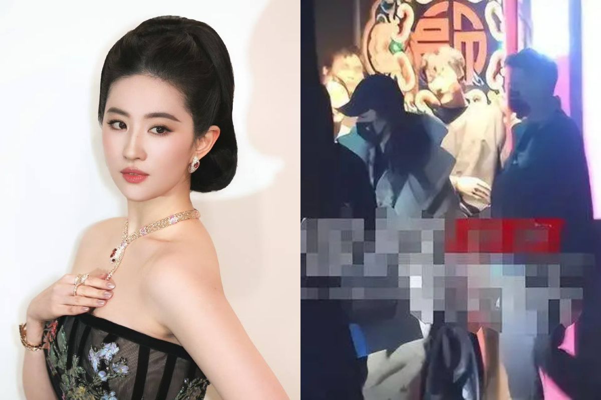 Liu Yifei appeared next to a man late at night. Photo: Weibo