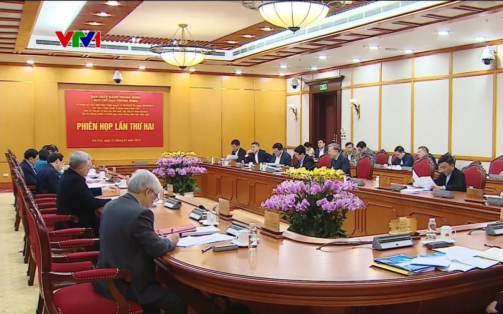 The second meeting of the Central Steering Committee on summarizing Resolution 18, Session XII. Photo: VTV