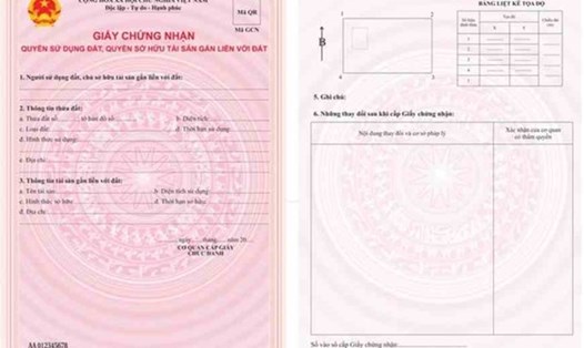 Hình ảnh của mẫu sổ đỏ mới từ 1.1.2025. Ảnh: VGP