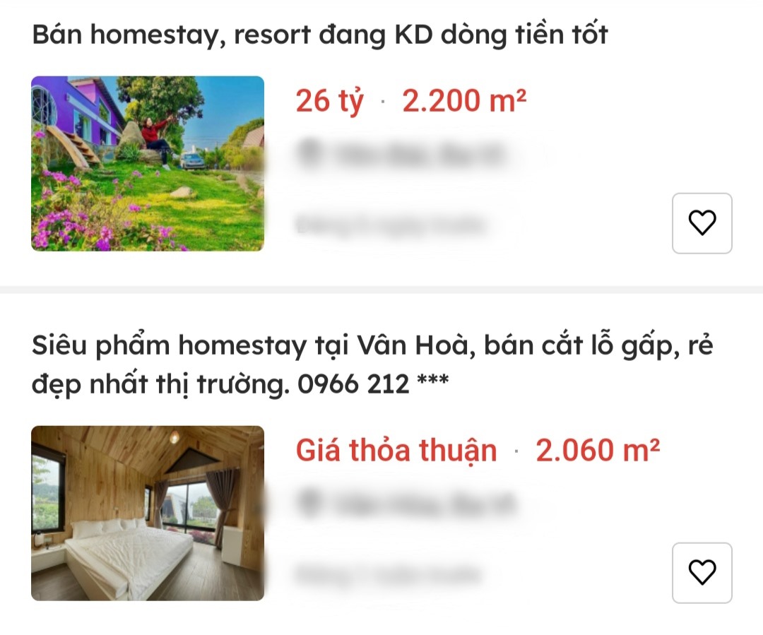 Nhieu homestay, khu nghi duong o vung ven Ha Noi dang rao ban. Anh: Thu Giang