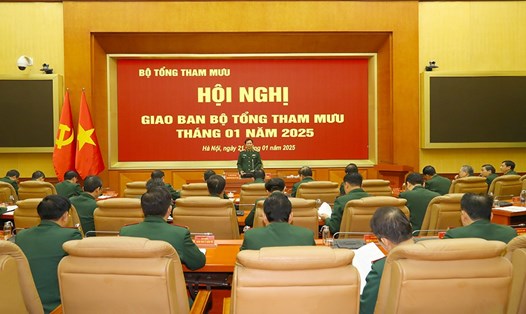 Đại tướng Nguyễn Tân Cương yêu cầu các cơ quan, đơn vị tiếp tục điều chỉnh tổ chức lực lượng theo kế hoạch của Bộ Quốc phòng về tổ chức Quân đội nhân dân Việt Nam. Ảnh: Bộ Quốc phòng
