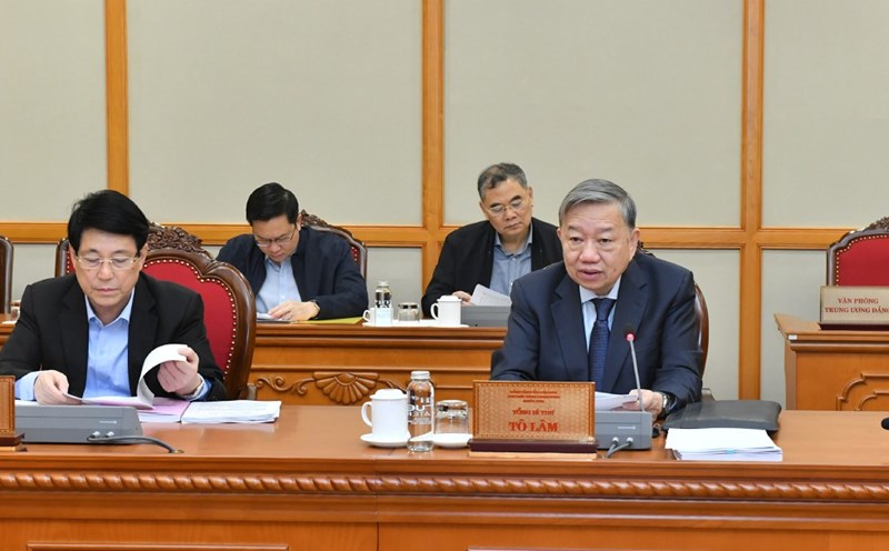 General Secretary To Lam - Head of the Steering Committee - speaks at the meeting. Photo: Dang Khoa