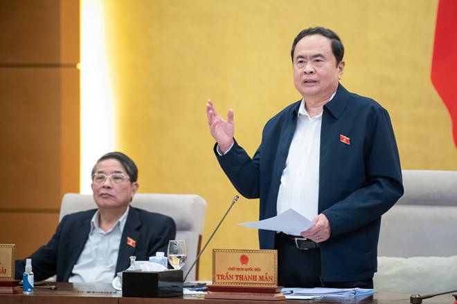 National Assembly Chairman Tran Thanh Man has just signed and issued Resolutions of the National Assembly Standing Committee on personnel. Photo: Quochoi.vn