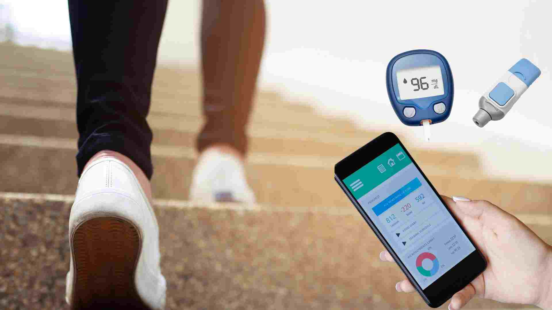 Climbing stairs helps burn calories and control blood sugar. Graphics: Ha May