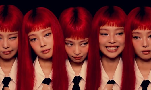 Tạo hình tóc đỏ của Jennie (Blackpink) gây chú ý. Ảnh: cắt từ video