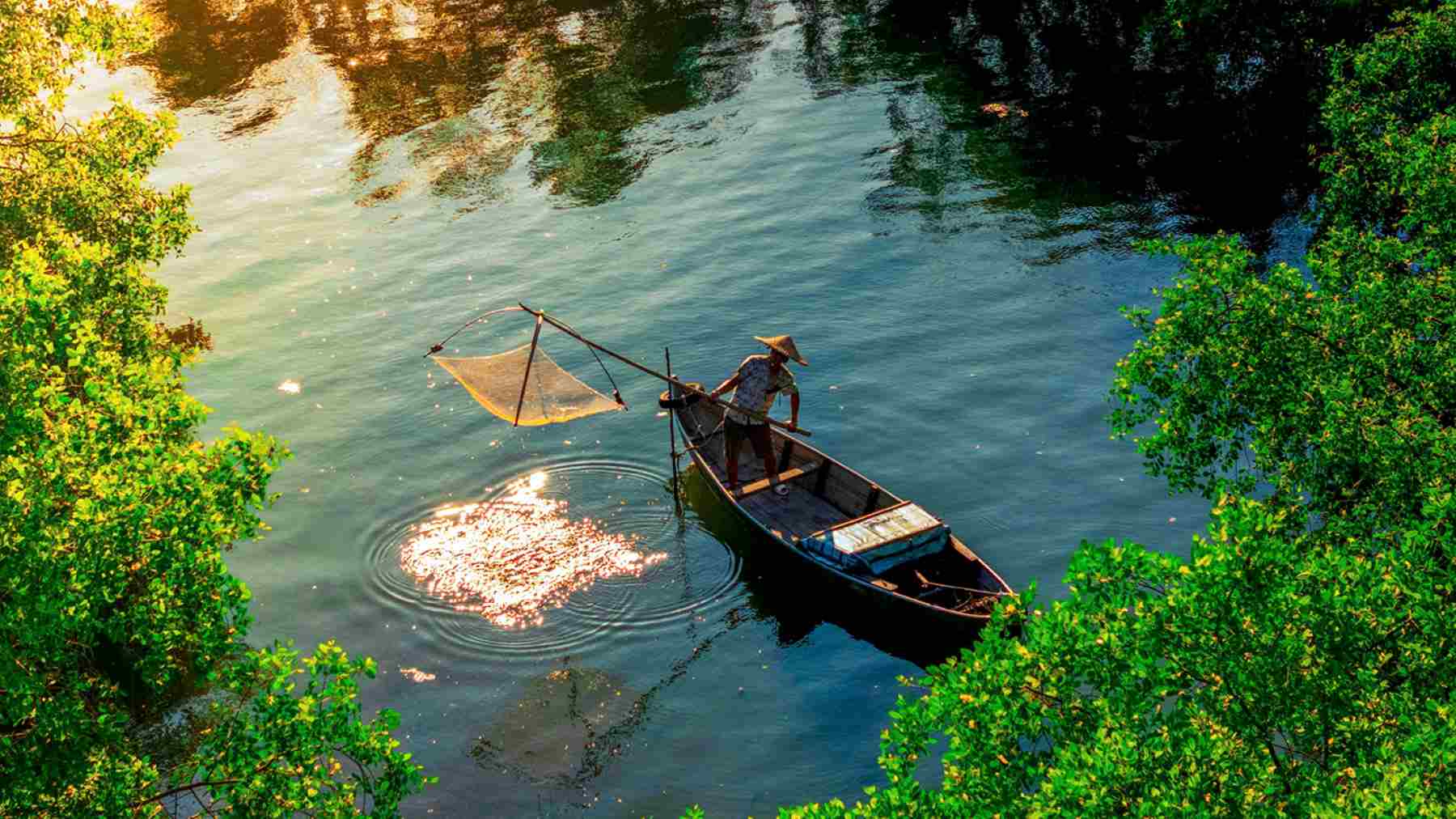 Khai thac thuy san tren mat dam Thi Nai. Anh: NGUYEN DUNG