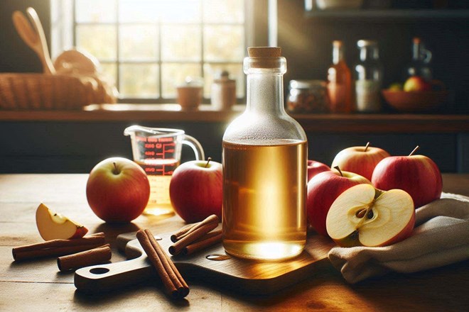 Apple cider vinegar combined with honey will help you lose weight and reduce belly fat. Photo - AI: Ngoc Thuy