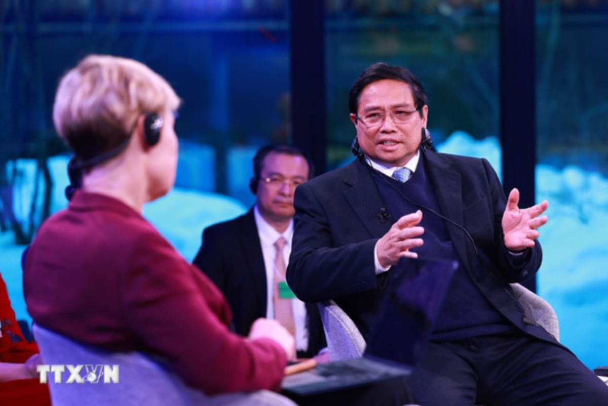 Prime Minister Pham Minh Chinh talks with WEF about Vietnam's vision on innovation and global role. Photo: VNA