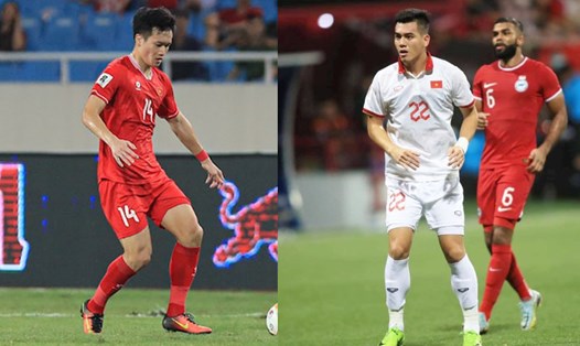 Hoàng Đức (trái) và Tiến Linh là 2 ứng viên sáng giá cho danh hiệu Quả bóng vàng nam Việt Nam 2024. Ảnh: Minh Dân/Trung Thu