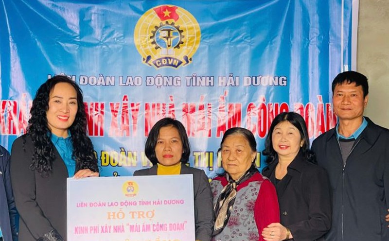 The Hai Duong Provincial Federation of Labor provided financial support to build a “Union Shelter” house for union member Le Thi Huyen in Kim Thanh district. Photo: Mai Huong