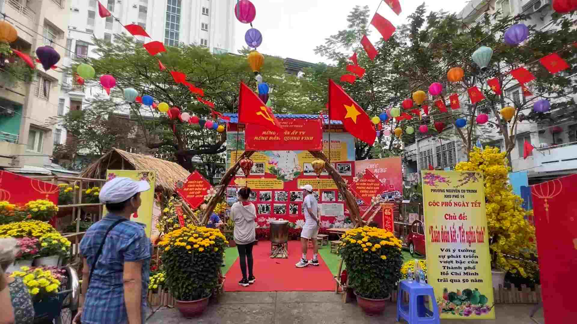 Tet corner in Nguyen Cu Trinh ward, District 1, HCMC.