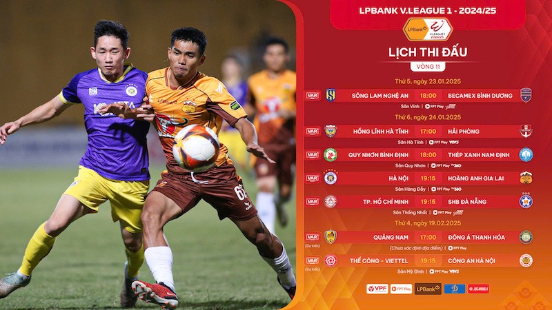 The match between Hanoi FC and Hoang Anh Gia Lai is the highlight of round 11 of LPBank V.League 2024-2025. Photo: VPF