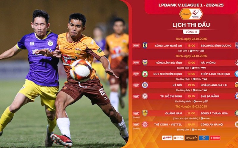 The match between Hanoi FC and Hoang Anh Gia Lai is the highlight of round 11 of LPBank V.League 2024-2025. Photo: VPF
