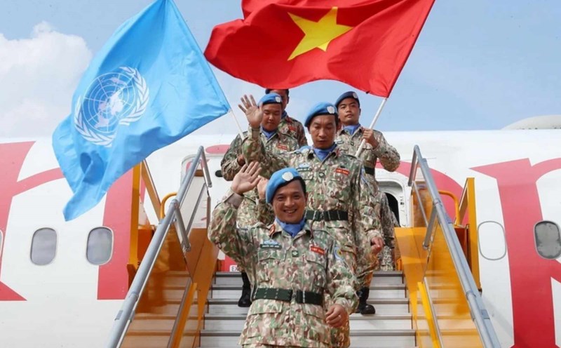 Officers of the 2nd Engineer Team return home after more than a year of peacekeeping duty at the United Nations Interim Security Mission in Abyei (UNISFA), September 2024. Photo: VNA