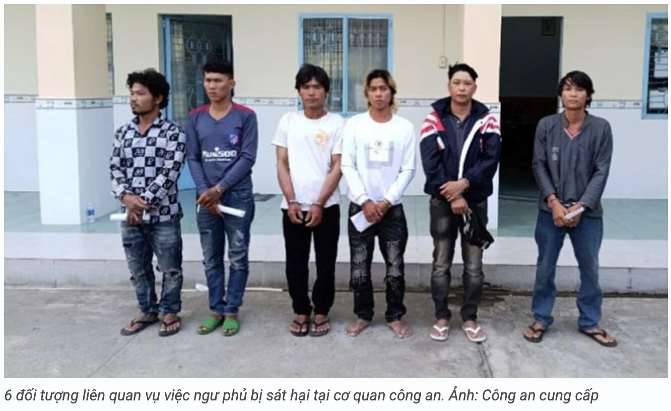 6 subjects related to the case of the murdered fisherman (provided by the police) posted on laodong.vn on January 23.