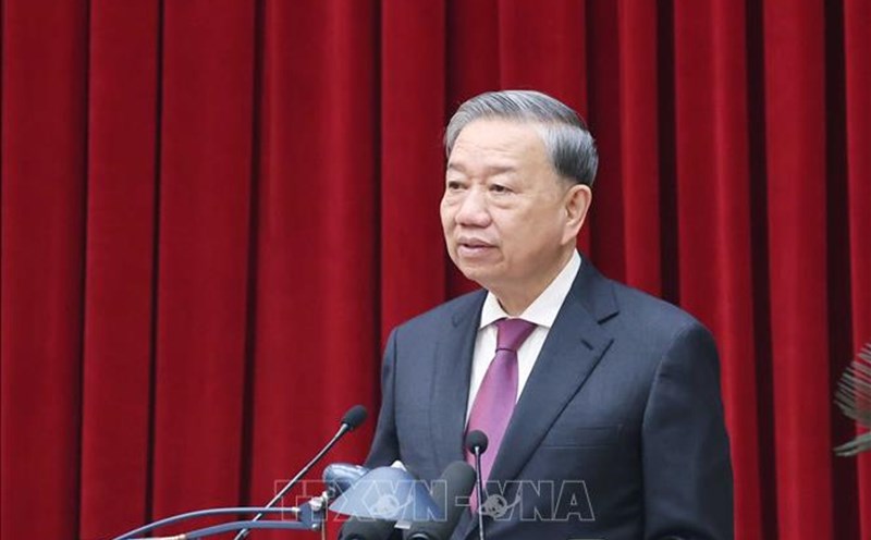 General Secretary To Lam delivers the closing speech at the 13th Party Central Committee Conference. Photo: Thong Nhat/VNA